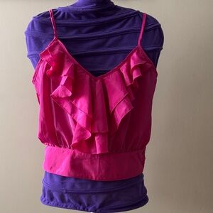 Tramp Fuchsia Ruffled Camisole